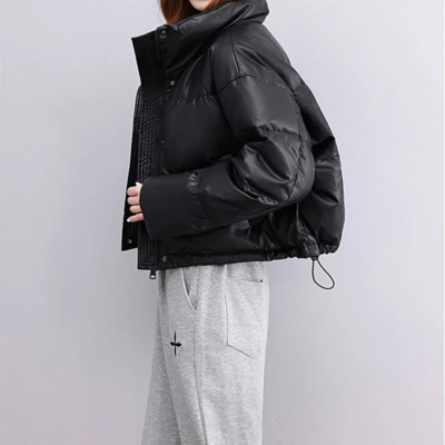 Women’s thickened mock neck cotton-padded jacket - Thumbnail 1