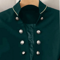 Women’s Chic Stand Collar Long Sleeve Jacket Blazer - Thumbnail 2