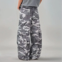 GRAY CAMO CURVED CARGO PANTS - Thumbnail 5