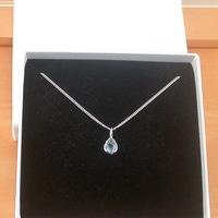 BOXED GIFT/Sterling Silver Blue Topaz Teardrop Pendant & Chain/Blue Topaz Necklace/Topaz Jewellery/Topaz Jewelry/November birthstone/UK - Thumbnail 6