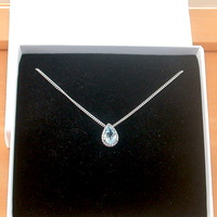 BOXED GIFT/Sterling Silver Blue Topaz & Cz Pendant & Chain/Blue Topaz Necklace/Topaz Jewellery/Topaz Jewelry/November Birthstone/UK - Thumbnail 7