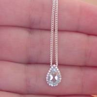 BOXED GIFT/Sterling Silver Blue Topaz & Cz Pendant & Chain/Blue Topaz Necklace/Topaz Jewellery/Topaz Jewelry/November Birthstone/UK - Thumbnail 3