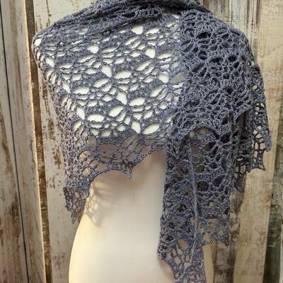 From the ashes shawl: periwinkle (beaded) 