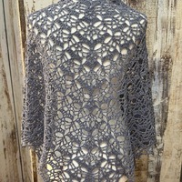 From the Ashes Shawl: Periwinkle (Beaded)  - Thumbnail 3