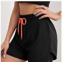 Women's High Rise Yoga Shorts With Elastic Proximity Control Running Shorts - Thumbnail 1