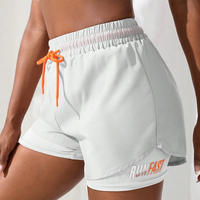 Women's High Rise Yoga Shorts With Elastic Proximity Control Running Shorts - Thumbnail 7