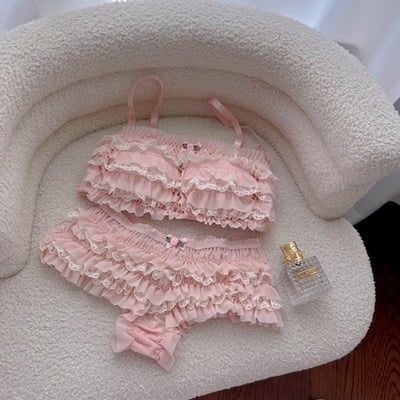 Ruffle lace lingerie set