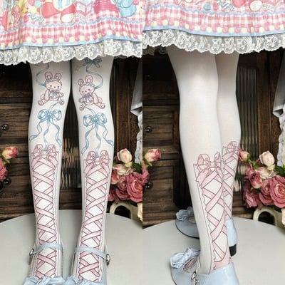  alice rabbit bandage print tights pantyhose stockings