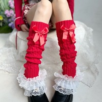 Lace Trim Leg Warmers Leg Sleeves - Thumbnail 3