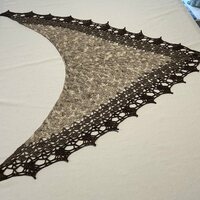 Ghost Ranch Shawlette #4, Speckled Hen - Thumbnail 3