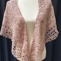 Raindrops on Roses Shawl: Toasted Mauve, Beaded - Thumbnail 1