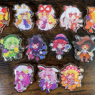 Touhou project acrylic pins 