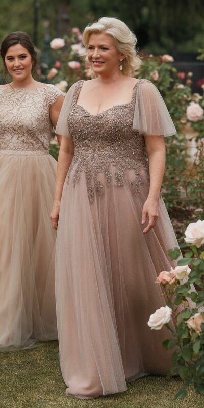 Plus Size Beading Mother Of The Bride/ Groom Dresses Formal Evening Dress