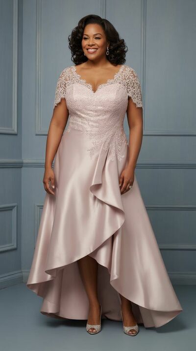 Plus Size Satin Mother Of The Bride/ Groom Dresses Formal Evening Dress
