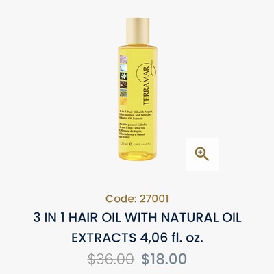 3 in 1 hair oil with natural oil extracts 4,06 fl. oz