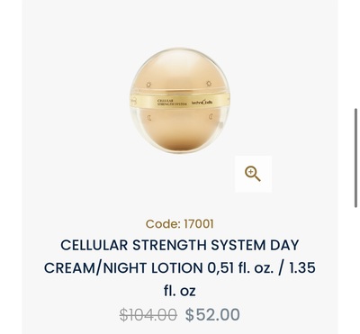 CELLULAR STRENGTH SYSTEM DAY CREAM WITH APPLE STEM CELLS / 0,51 fl. oz. NIGHT LOTION WITH APPLE STEM CELLS