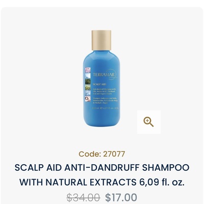 Scalp aid anti-dandruff shampoo with natural extracts 6,09 fl.