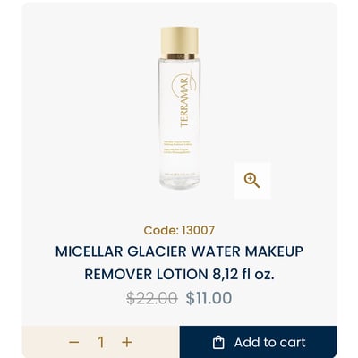 Micellar glacier water makeup remover lotion 8,12 fl oz.