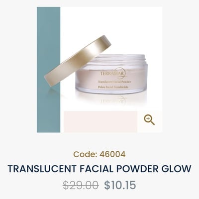 Translucent facial powder glow