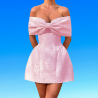 One-shoulder bow sexy backless dress - Thumbnail 1