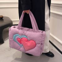 LOVE HEART PUFFER TOTE BAG - Thumbnail 4