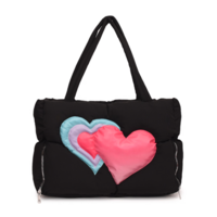 LOVE HEART PUFFER TOTE BAG - Thumbnail 7