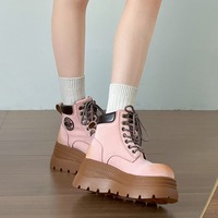 7cm Lace Up Platform Boots - Thumbnail 2