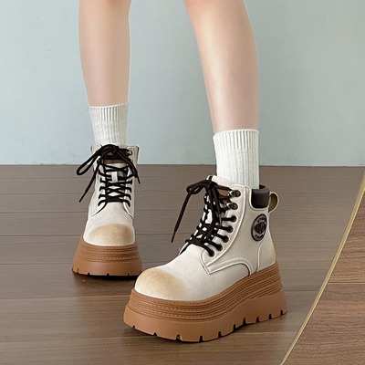 7cm Lace Up Platform Boots
