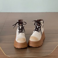 7cm Lace Up Platform Boots - Thumbnail 7