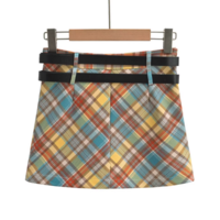 PREPPY COLORFUL PLAID MINI SKIRT - Thumbnail 2