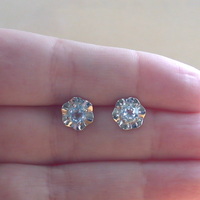 BOXED GIFT/Sterling Silver Blue Topaz Earrings/Topaz Flower Earrings/Topaz Studs/Topaz Jewellery/Topaz Jewelry/UK - Thumbnail 3