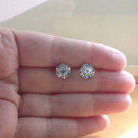 BOXED GIFT/Sterling Silver Blue Topaz Earrings/Topaz Flower Earrings/Topaz Studs/Topaz Jewellery/Topaz Jewelry/UK - Thumbnail 4