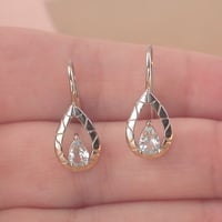 BOXED GIFT/Sterling Silver Blue Topaz Teardrop Earrings/Topaz Hook Earrings/Topaz Jewellery/Topaz Jewelry/Topaz Earrings/UK - Thumbnail 4