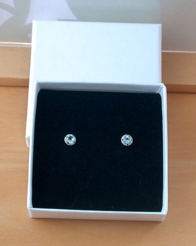 BOXED GIFT/Sterling Silver Blue Topaz Stud Earrings/Topaz Earrings/Topaz Jewellery/Topaz Jewelry/Topaz Earrings/November birthstone/UK