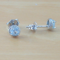 BOXED GIFT/Sterling Silver Blue Topaz Stud Earrings/Topaz Earrings/Topaz Jewellery/Topaz Jewelry/Topaz Earrings/November birthstone/UK - Thumbnail 1