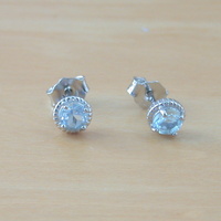 BOXED GIFT/Sterling Silver Blue Topaz Stud Earrings/Topaz Earrings/Topaz Jewellery/Topaz Jewelry/Topaz Earrings/November birthstone/UK - Thumbnail 2