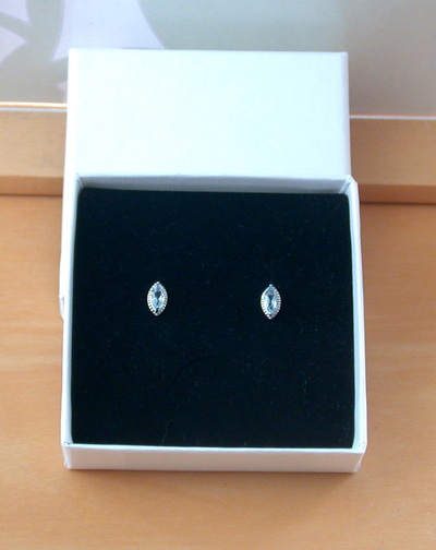 BOXED GIFT/Sterling Silver Blue Topaz Marquise Stud Earrings/Topaz Earrings/Topaz Studs/Topaz Jewellery/Topaz Jewelry/Gemstone Earrings/UK