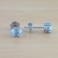 BOXED GIFT/Sterling Silver Blue Topaz Oval Stud Earrings/Topaz Earrings/Gemstone Earrings/Topaz Jewellery/Topaz Jewelry/UK - Thumbnail 1