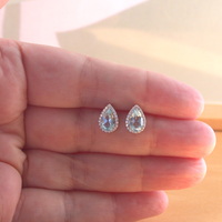 BOXED GIFT/Sterling Silver Blue Topaz & Cz Stud Earrings/Topaz Earrings/Topaz Jewellery/Topaz Jewelry/Gemstone Earrings/UK - Thumbnail 4