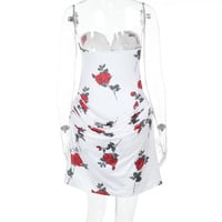 Sexy sleeveless backless rose mini skirt - Thumbnail 4