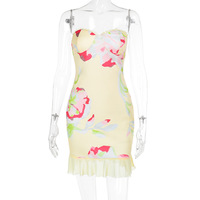 Forest style temperament casual versatile printed tube top hip skirt - Thumbnail 5