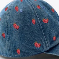Strawberry Sunflower Embroideried Baseball Hat - Thumbnail 3
