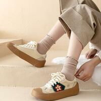 Retro Floral Embroidered Casaul Shoes - Thumbnail 1