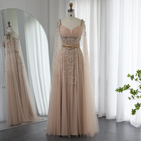 Evening Dresses Luxury Celebrity Beaded Tassel High Slit  - Thumbnail 3
