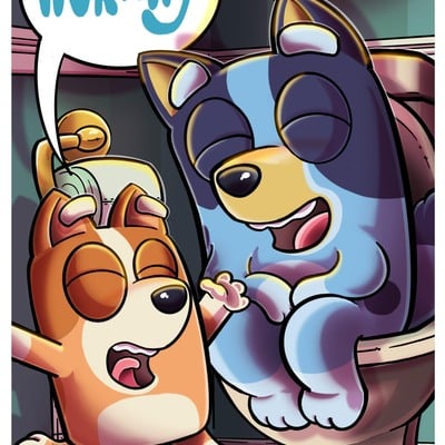 Bluey bathroom print 