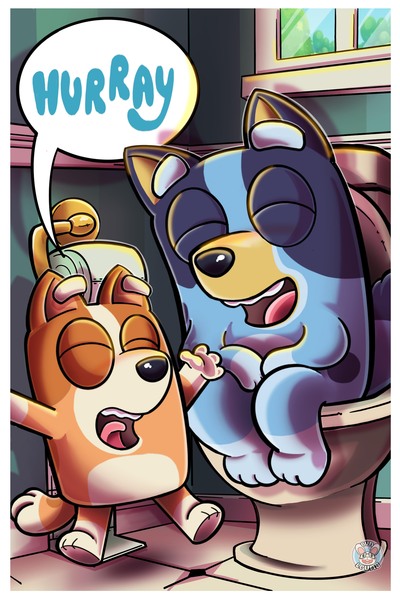 Bluey bathroom print 