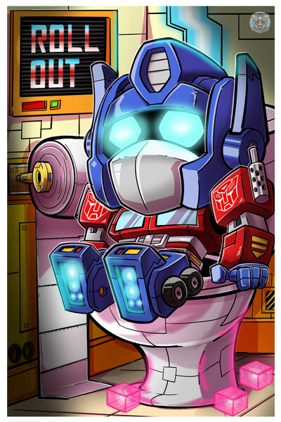 optimus prime bathroom print 