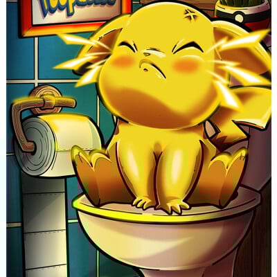 Pikachu bathroom print 
