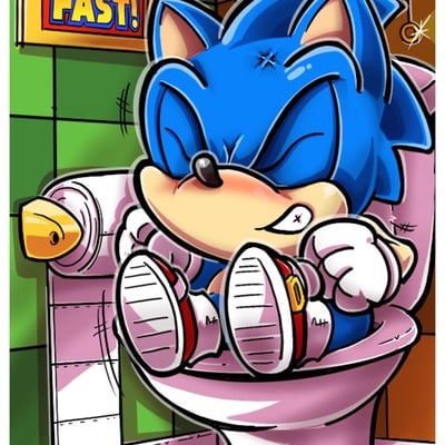 Sonic bathroom print 