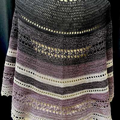 Adalia shawl in purple and black